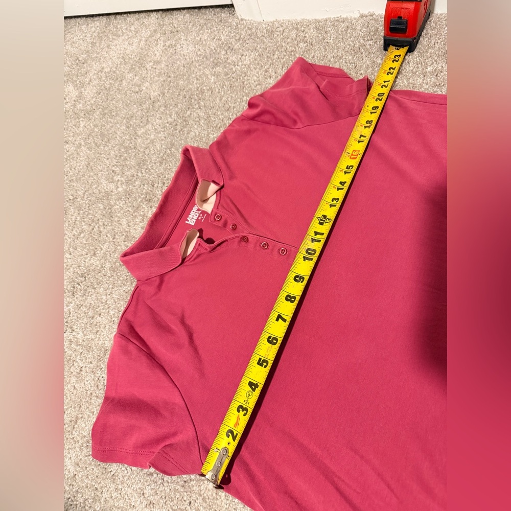 Lands’ End Red/Pink Collared Shirt – Size XL/P - Picture 7 of 8